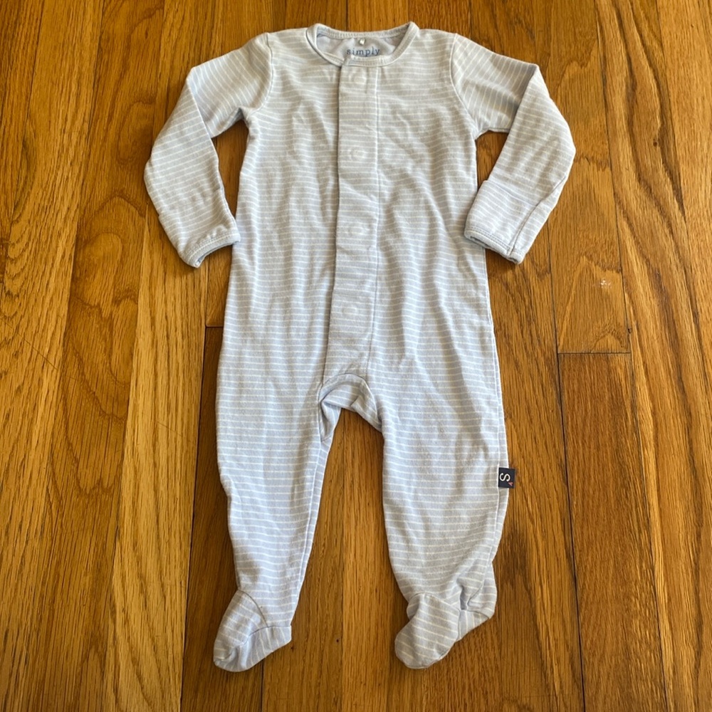 Magnetic Me Blue Striped One Piece - Organic Cotton and Modal Blend